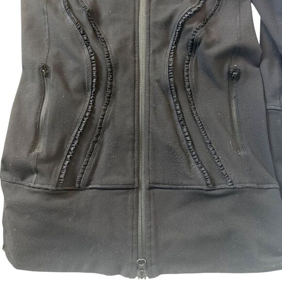 Lululemon Black Full-Zip Scuba Hoodie With Drawstring Hood & Pockets Size 6 - Picture 6 of 6
